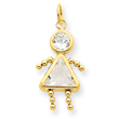 14K Gold April Girl Gemstone Charm