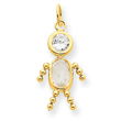 14k April Boy Gemstone Charm