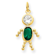 14K Gold May Boy Gemstone Charm
