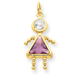 14K Gold June Girl Gemstone Charm