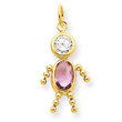 14K Gold June Boy Gemstone Charm