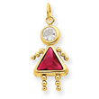 14K Gold July Girl Gemstone Charm