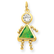 14K Gold August Girl Gemstone Charm