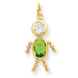14K Gold August Boy Gemstone Charm