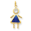 14K Gold September Girl Gemstone Charm