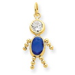 14K Gold September Boy Gemstone Charm