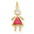 14K Gold October Girl Gemstone Charm