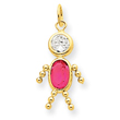 14K Gold October Boy Gemstone Charm