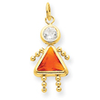 14K Gold November Girl Gemstone Charm
