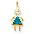 14K Gold December Girl Gemstone Charm