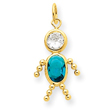14K Gold  December Boy Gemstone Charm