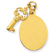 14K Gold Key & Tag Charm
