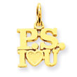 14K Gold P.S. I Love You Charm