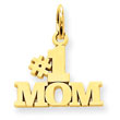 14K Gold #1 Mom Charm