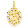 14K Gold  # 25 In Oval Pendant