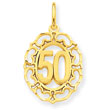 14K Gold #50  In Oval Pendant