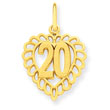 14K Gold 20 In Heart Charm