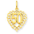 14K Gold 50 In Heart Charm