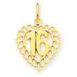 14K Gold 16 In A Heart Charm