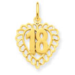 14K Gold 18 In Heart Charm