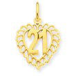 14K Gold 21 In Heart Charm