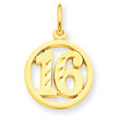 14K Gold #16 In A Circle Pendant