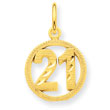 14K Gold #21 In A Circle Pendant