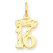 14K Gold Sweet 16 Charm