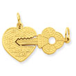 14K Gold Heart With A Key Charm