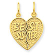 14K Gold Best Sister Break-Apart Charm