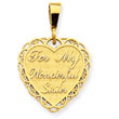 14K Gold For My Wonderful Sister Charm