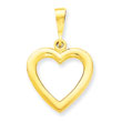 14K Gold  Solid Polished Heart Pendant