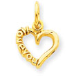 14K Gold Polished I Love You Heart Charm