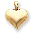 14K Gold Puffed Heart Pendant