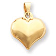 14K Gold Puffed Heart Pendant