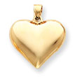14K Gold Puffed Heart Pendant