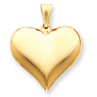14K Gold Puffed Heart Pendant