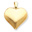 14K Gold Puffed Heart Pendant