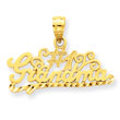 14K Gold Diamond Cut #1 Grandma Pendant