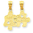 14K Gold Best Friends Puzzle Pieces Break-Apart Pendant