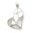 Sterling Silver White Stone Heart Pendant