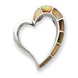 Sterling Silver Tan Shell Heart Pendant