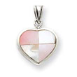 Sterling Silver White Shell Heart Pendant