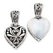 Sterling Silver Reversible Mother Of Pearl Heart Pendant