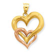 14K Two-Tone Gold Fancy Heart Charm