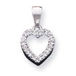 Sterling Silver CZ Heart Shape Pendant