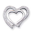 Sterling Silver CZ Double Heart Pendant
