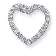 Sterling Silver CZ Heart Slide Pendant