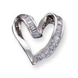 Sterling Silver CZ Fancy Heart Pendant