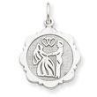 14K White Gold Solid Polished Faceted Bride & Groom Charm
